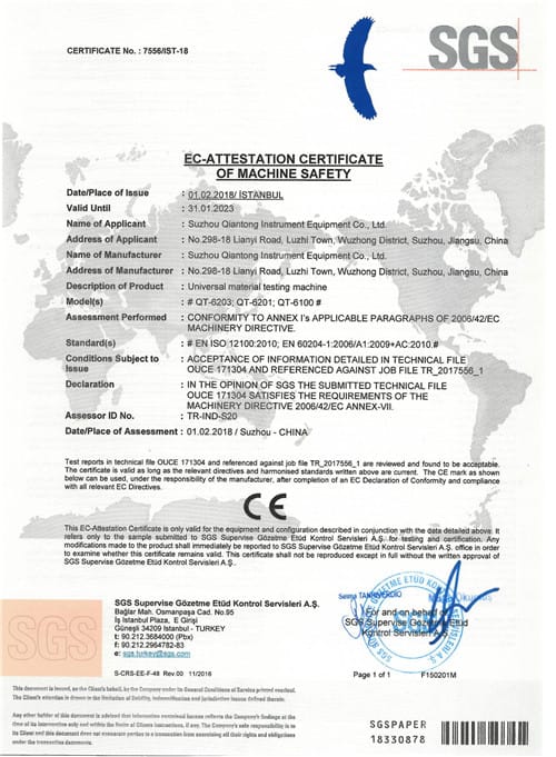 Сертификат SGS CE